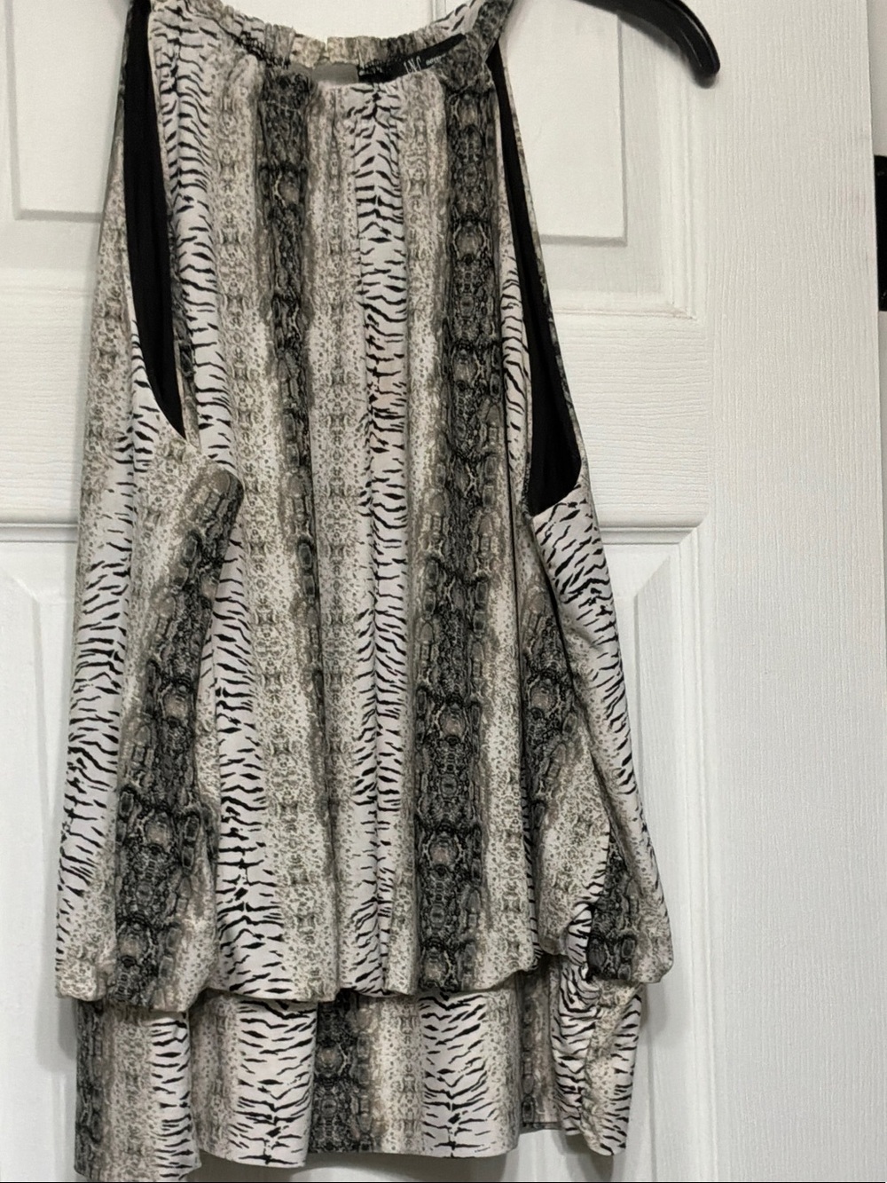 INC International Concepts Black and White Printed Halter Camisole
